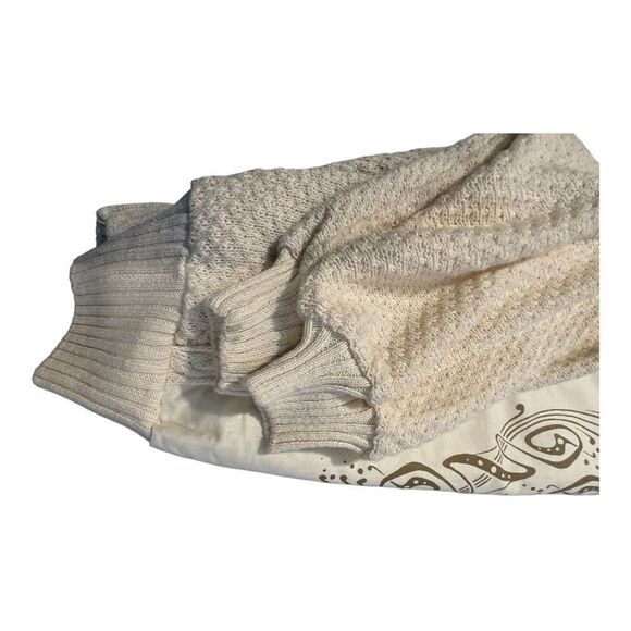 SideEffects Women’s Vintage Beige 80s Sweater Big Shoulder Pads Size 8 - Picture 13 of 16